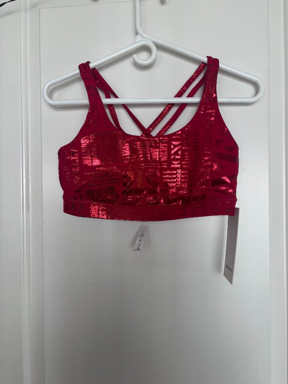 NWT Lululemon Women's Size 8 Red Energy Bra Manifesto